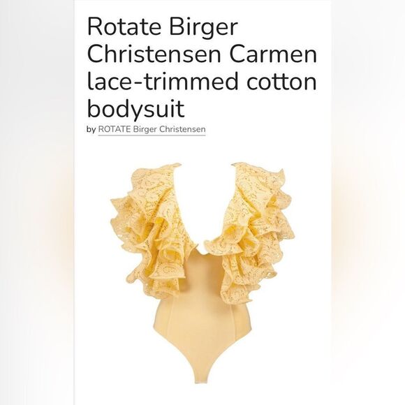 ROTATE Birger Christensen Carmen lace trimmed bodysuit, US8 - Picture 1 of 16